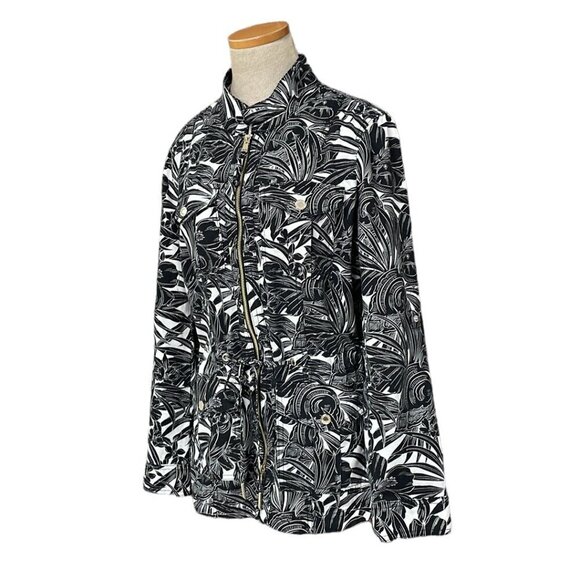 White House Black Market WHBM Jacket Coat Tropical Floral Size Medium M - Picture 3 of 17